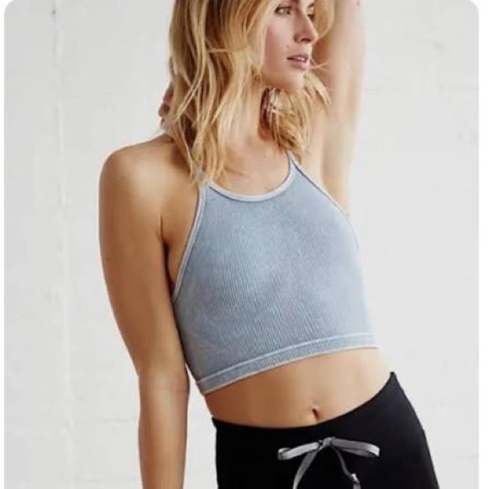 Free People Happiness Runs Top Light Blue